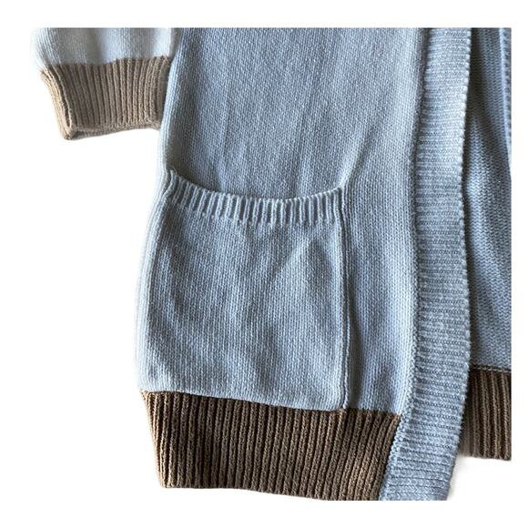 Forever 21 women Open front knit cardigan sweater Color Block Ivory sz Small - Picture 3 of 8